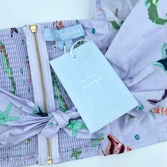 HILL HOUSE The Isabella Top Sea Creatures Cropped Puff Short Sleeve Small NEW - Picture 3 of 4